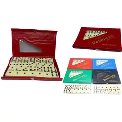 MAZUGI - Juego De Mesa Domino Doble 6 Puntos Blanco Y Negro 28 Piezas