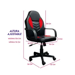 DIMATEX LEON - Silla Oficina Gamer Giratoria Escritorio Gaming Refmalmo