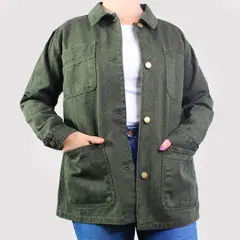 LEC LEE - Chaqueta Estampada Mujer Verde Militar