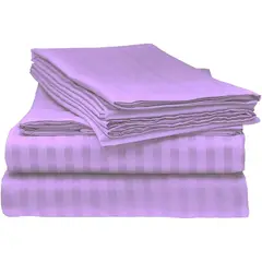 GENERICO - Juego de Sábanas Unicolor de 600 Hilos Lila Para Cama Doble