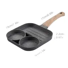 GENERICO - Sarten Mini 3 Compartimientos Divisiones Huevos Pancakes