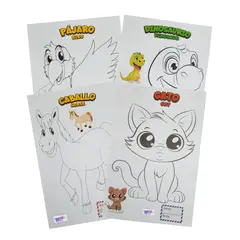 GENERICO - Lienzo Papel para Colorear Grande para Niños Set x 8 Hojas