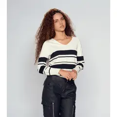 DEREK - Suéter De Rayas Con Cuello En V