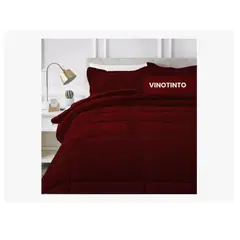 INNOVA - Cubrelecho Térmico Doble Funda Almohadas Cama Doble Inn Home Vinotinto