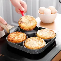GENERICO - Sartén de Acero con 4 Puestos – Resistente y Práctico para tu Cocina