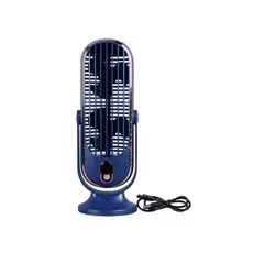 INNOVA - Mini Ventilador Mesa Escritorio Digital 5 Velocidades Recargable Azul