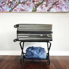 INDUHOGAR - Soporte para maletas hotel porta equipajes plegable en acero
