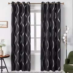 ONE PIXEL - Cortina Blackout Para Ventana Negra Con Diseño