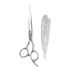 STRONGCASE - Set Tijera Microdentada 65 + Barbera Silver.---