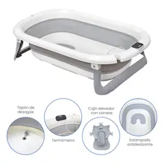 PRIORI - Bañera Bebe Plegable Portátil Lee Gris