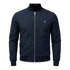 MODA EN CIRCUITO - Chaqueta Beisbolera en Dril Azul Oscuro para Hombre