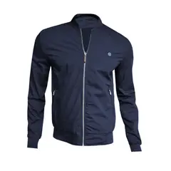 MODA EN CIRCUITO - Chaqueta Beisbolera en Dril Azul Oscuro para Hombre