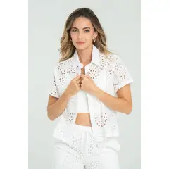 RAGGED - Blusa ojalillo misk Blanco crudo