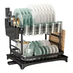 GENERICO - Escurridor Organizador Loza Drenaje Agua Platos Vasos Cocina