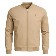 MODA EN CIRCUITO - Chaqueta Beisbolera en Dril Beige para Hombre