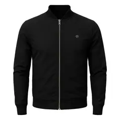 MODA EN CIRCUITO - Chaqueta Beisbolera en Dril Negra para Hombre