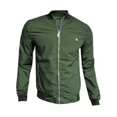 MODA EN CIRCUITO - Chaqueta Beisbolera en Dril Verde Militar para Hombre