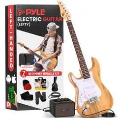 PYLE - Kit de guitarra eléctrica para zurdos tamaño completo