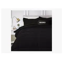 INNOVA - Cubrelecho Térmico Doble Funda Almohadas Cama Doble Inn Home Negro