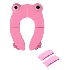 GENERICO - Reductor de baño portatil plegable sapito rosa