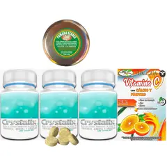 GENERICO - 3 CRYSTALIX 100 % ORIGINAL + VITAMINA C + POMADA VERDE