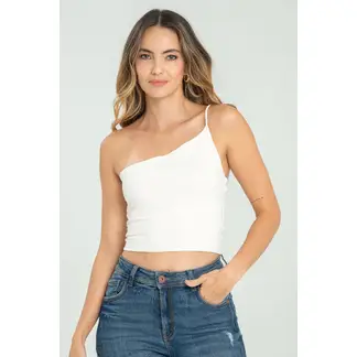 RAGGED - Top asimetrico Marfil