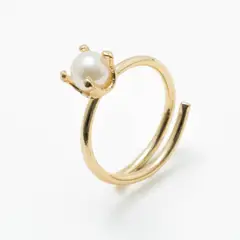 ENIGMA - Anillo Osadía con Perla Dorado Para Mujer