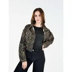 MOLGOA - Chaqueta Para Mujer Oversized Estampado Animal Print - The Santorini