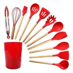 GENERICO - Juego 12 Utensilios De Cocina Silicona Resistente Al Calor