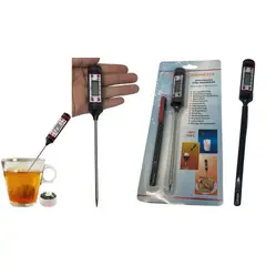 MAZUGI - Termómetro Digital Cocina Barbacoa + Batería Color Negro