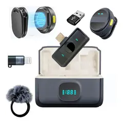 GENERICO - Micrófono Inalámbrico Solapa para Celular Tipo C iPhone y PC