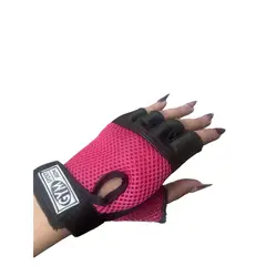 GENERICO - Guantes gimnasio sin dedos color rosa