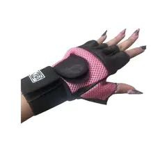 GENERICO - Guantes gimnasio sin dedos color rosa claro
