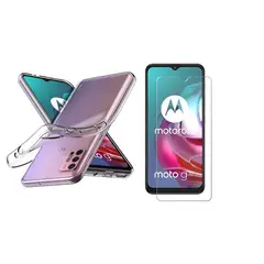 GENERICO - Funda Goma Transparente + Vidrio Templado MOTOROLA MOTO G10 G20 G30