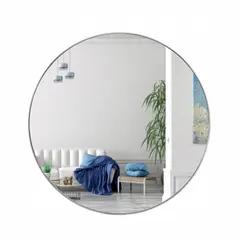 TECNOHOGAR JS - Espejo De Pared Redondo Irrompible 50cm Diametro Decorativo