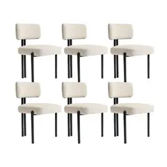 ENMADERA - Set x 6 Silla de Comedor Musgo metálica