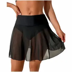 RAINBOW MODA - Tanga Vestido de Baño Mujer Cintura alta con falda transparente