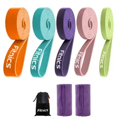 FITNICS - Bandas Elasticas Resistencia Set X5 Gym Crossfit - Naranja