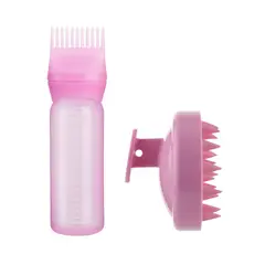 GENERICO - Kit Cepillo Masajeador Silicona + Aplicador para Cabello