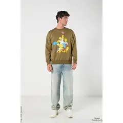KOAJ - Buzo verde oscuro de Los Simpson con cuello redondo HOMBRE