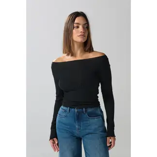 KOAJ - Camiseta manga larga cuello bandeja con miinifilete MUJER