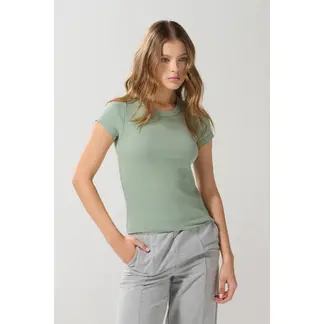 KOAJ - Camiseta ajustada unicolor manga corta con texturas Mujer