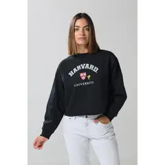KOAJ - Buzo crop top cuello redondo para mujer, cuello y puños MUJER