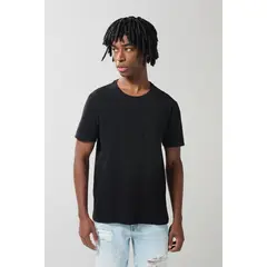 KOAJ - Camiseta manga corta unicolor con bolsillo delantero Hombre
