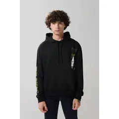 KOAJ - Buzo con capota con estampado en frente y mangas de Coca- HOMBRE