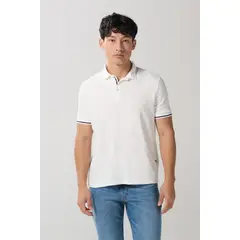 KOAJ - Camiseta polo crema con botones y manga corta Hombre
