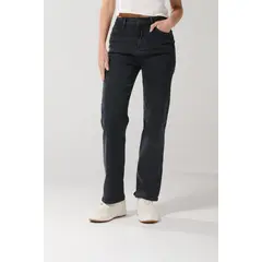 KOAJ - Jean straight leg gris intenso con bota recta y tiro alto MUJER