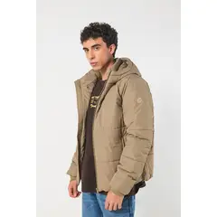 KOAJ - Chaqueta unicolor acolchada con bolsillos y capota Hombre