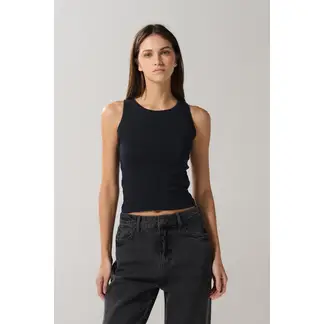 KOAJ - Camiseta manga sisa con texturas acanaladas unicolor Mujer
