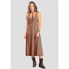 RUTTA - Vestido Largo Mujer Chocolate 104682